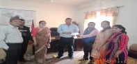 कुश्मा नगरपालिकाको विपद  कोषमा उन्नती लघुवित्तको ५० हजार सहयोग